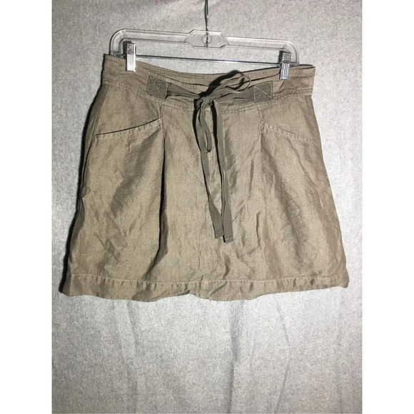 LOFT Dresses & Skirts - Womens Loft Skirt Army Green Grey Casual Tie Front Cute Spring Summer Lagenlook